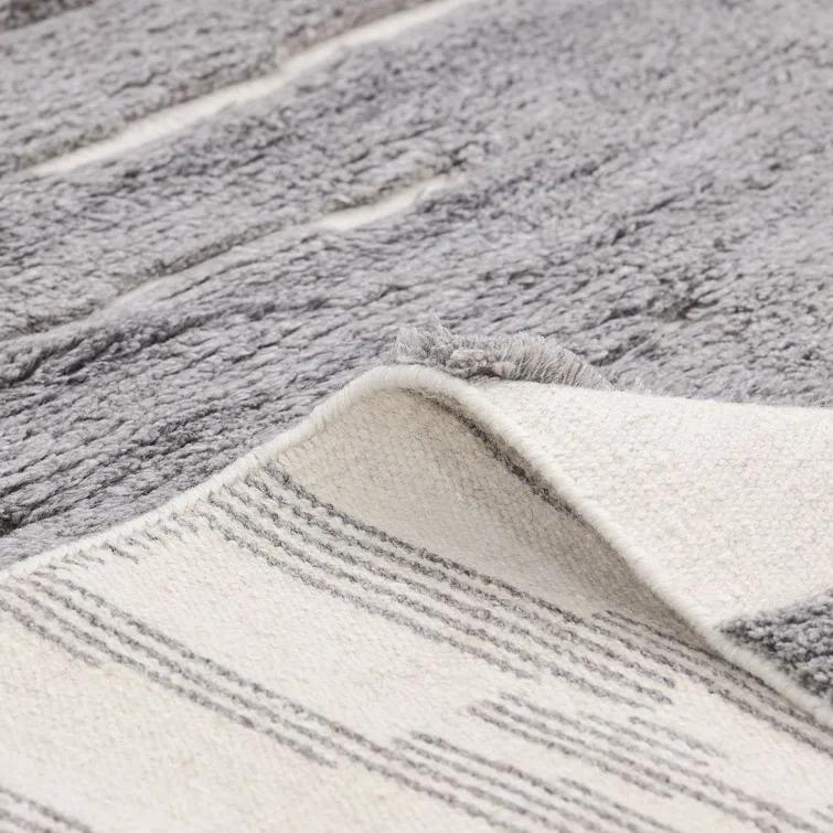 Dakota Fields Bayon Hand-Knotted Gray Area Rug