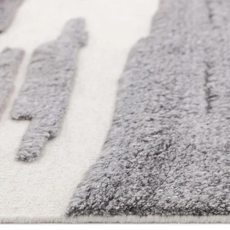 Dakota Fields Bayon Hand-Knotted Gray Area Rug