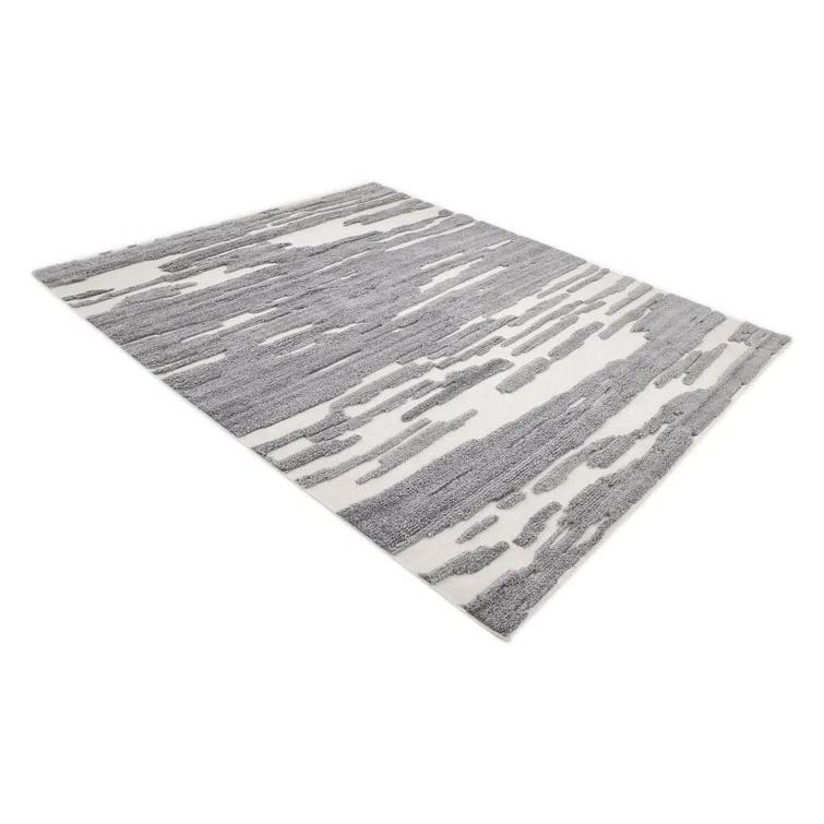 Dakota Fields Bayon Hand-Knotted Gray Area Rug