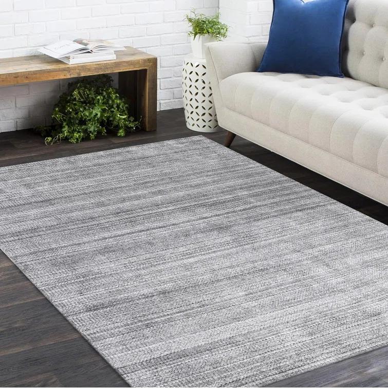 Viceme Striped Flatweave Area Rug in Brown/Gray