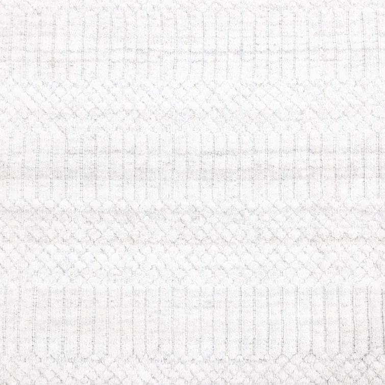 Handmade Ivory Wool and Viscose 9' x 12' Area Rug