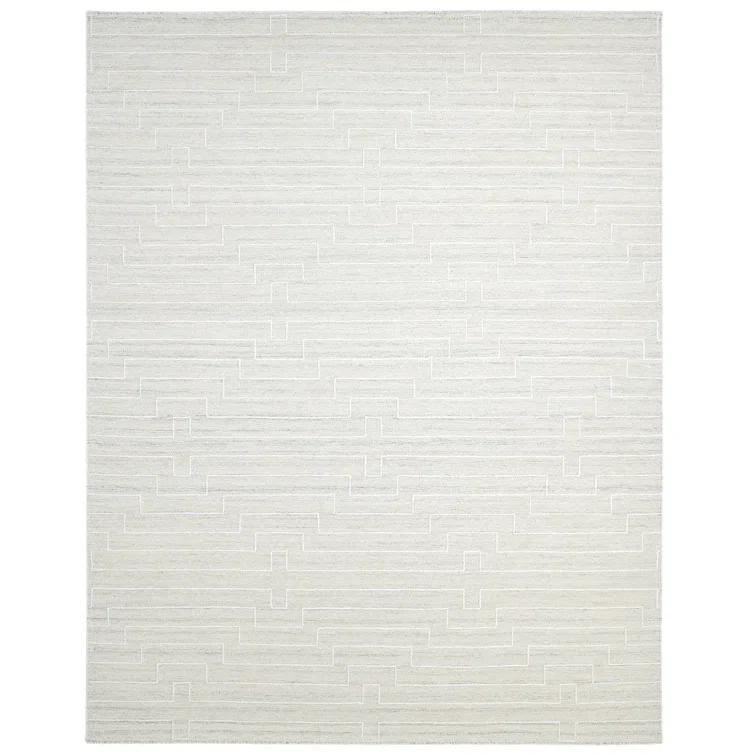 Barry Handwoven Beige Wool Rectangular Area Rug, 3' x 5'