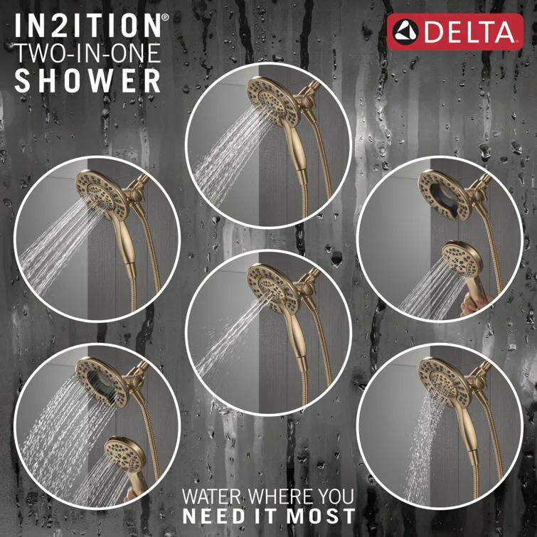 Delta Albion Single-Function Tub Shower Faucet Set, Shower Trim Kit with In2ition Shower Head T144855-CZ-I