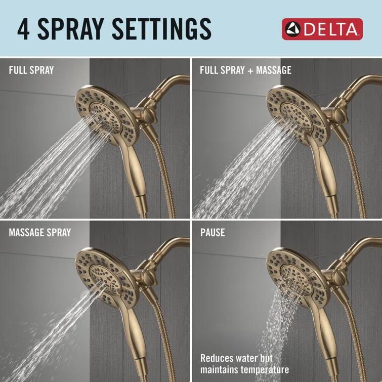 Delta Albion Single-Function Tub Shower Faucet Set, Shower Trim Kit with In2ition Shower Head T144855-CZ-I