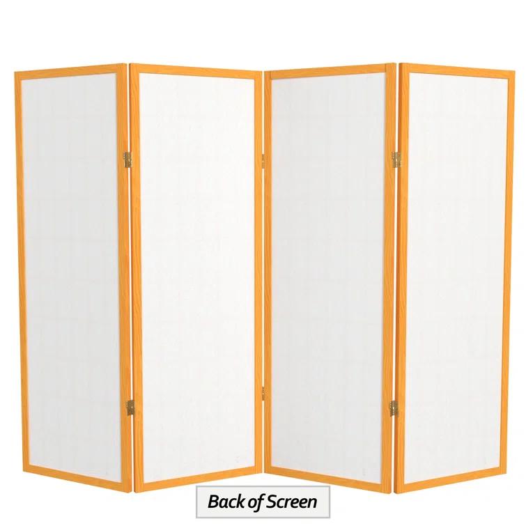 Red Lantern 4 ft. Short Window Pane Shoji Screen - Honey - 4 Panels