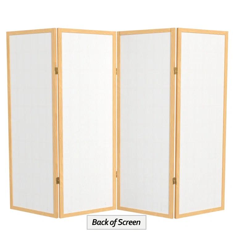 4 ft. Tall Window Pane Shoji Screen - Natural (4 Panels)