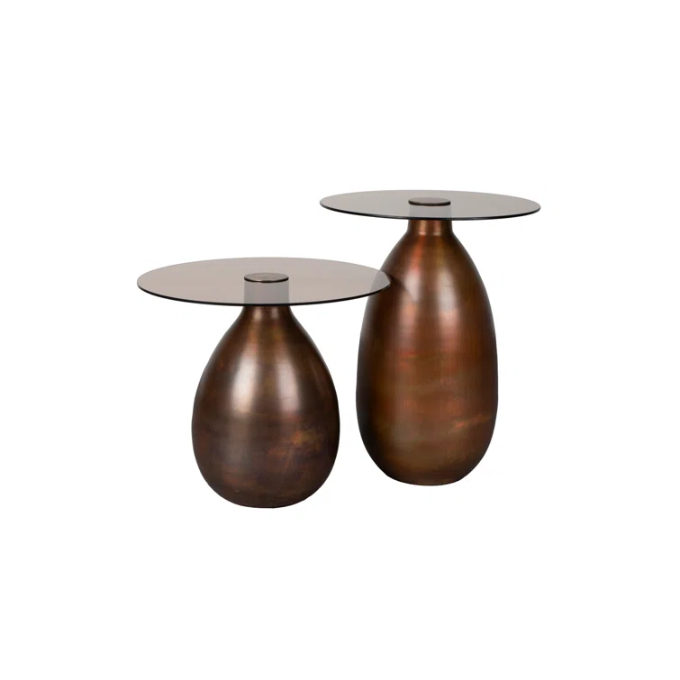 Dutchbone Selene Glass Top End Table Set