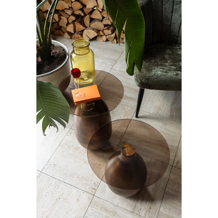 Dutchbone Selene Glass Top End Table Set