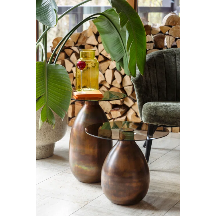 Dutchbone Selene Glass Top End Table Set
