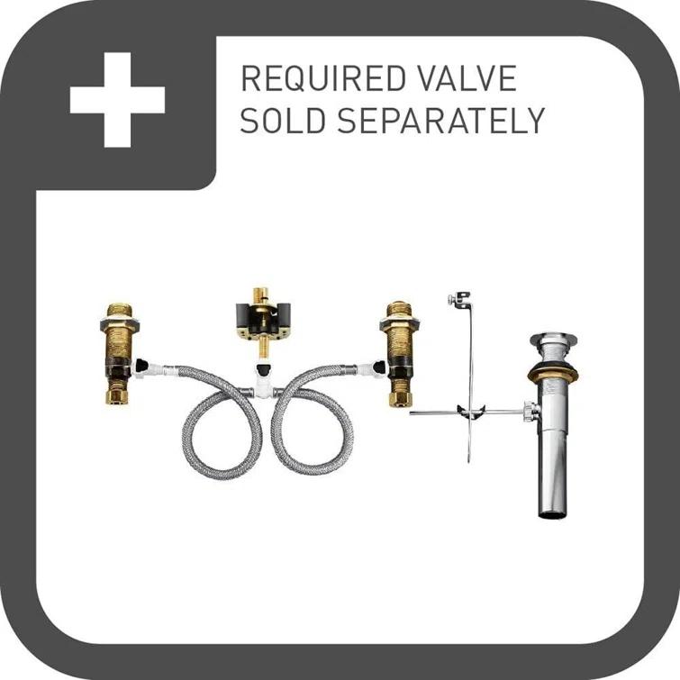 90 Degree Widespread Bathroom Faucet with Drain Assembly