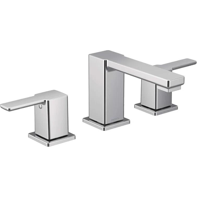 90 Degree Widespread Bathroom Faucet with Drain Assembly