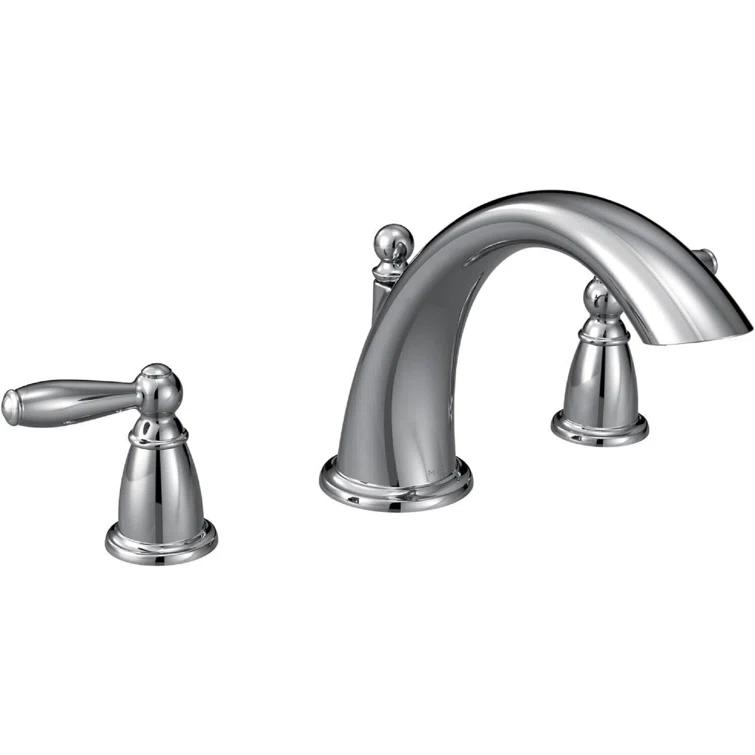 Moen T933 Brantford Chrome Two-Handle Low Arc Roman Tub Faucet Trim Deck Mount