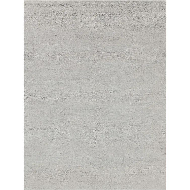 Rectangle Merino Solid Color Hand-Knotted Wool Area Rug In Beige