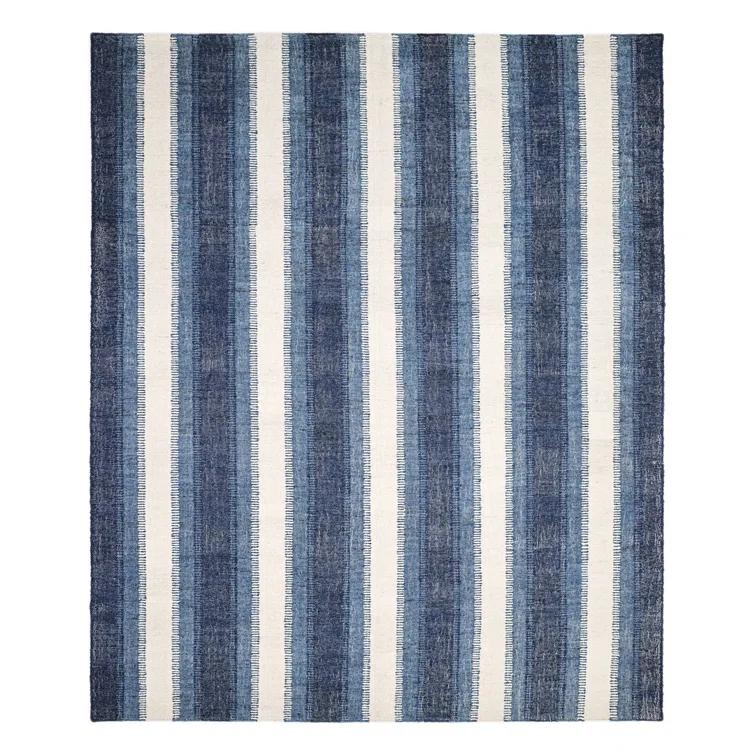 Levi Handwoven Blue Wool Flatweave 9' x 12' Area Rug