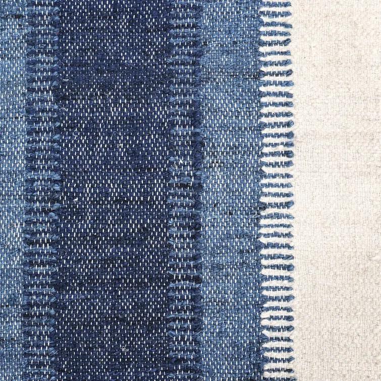 Levi Handwoven Blue Wool Flatweave 9' x 12' Area Rug