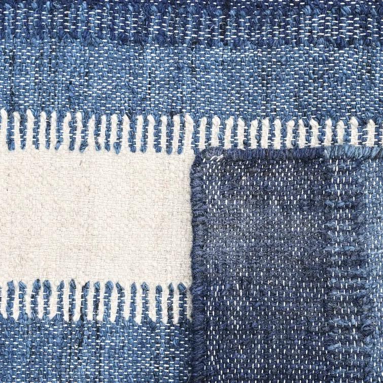Levi Handwoven Blue Wool Flatweave 9' x 12' Area Rug