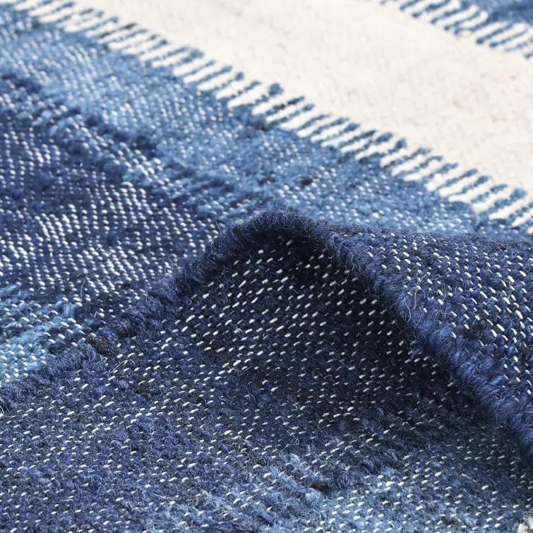 Levi Handwoven Blue Wool Flatweave 9' x 12' Area Rug