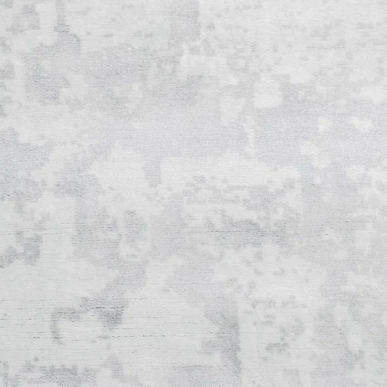 Luxe Abstract Handcrafted Viscose Gray Area Rug, 9' x 12'