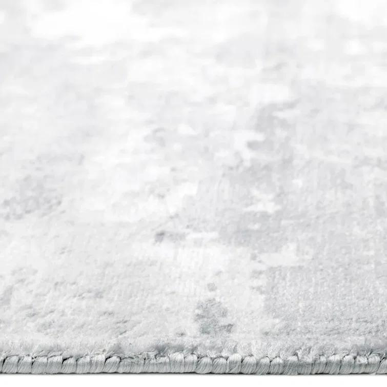 Luxe Abstract Handcrafted Viscose Gray Area Rug, 9' x 12'