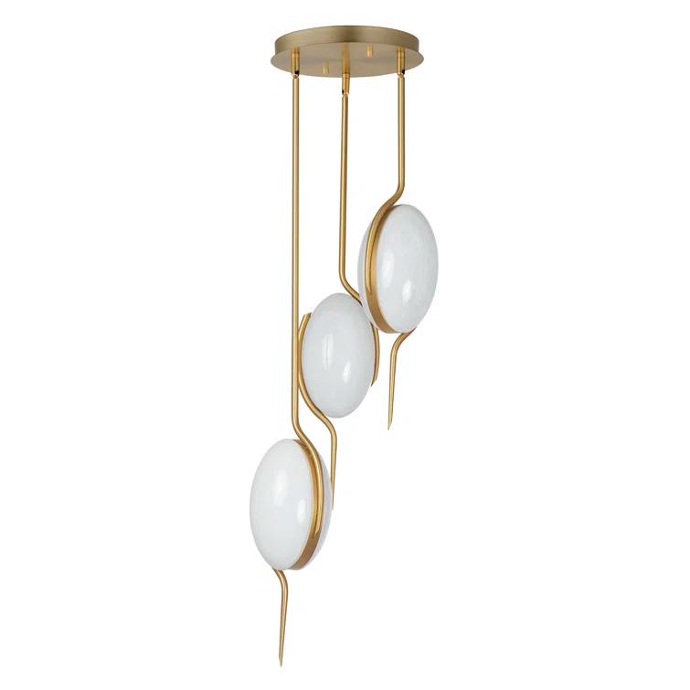 Natural Aged Brass 3-Light LED Cluster Pendant