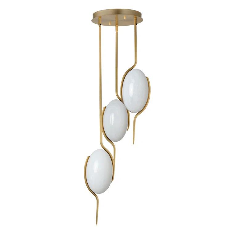 Natural Aged Brass 3-Light LED Cluster Pendant