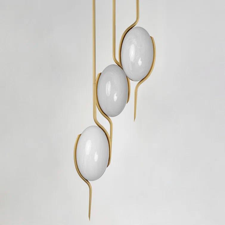 Natural Aged Brass 3-Light LED Cluster Pendant