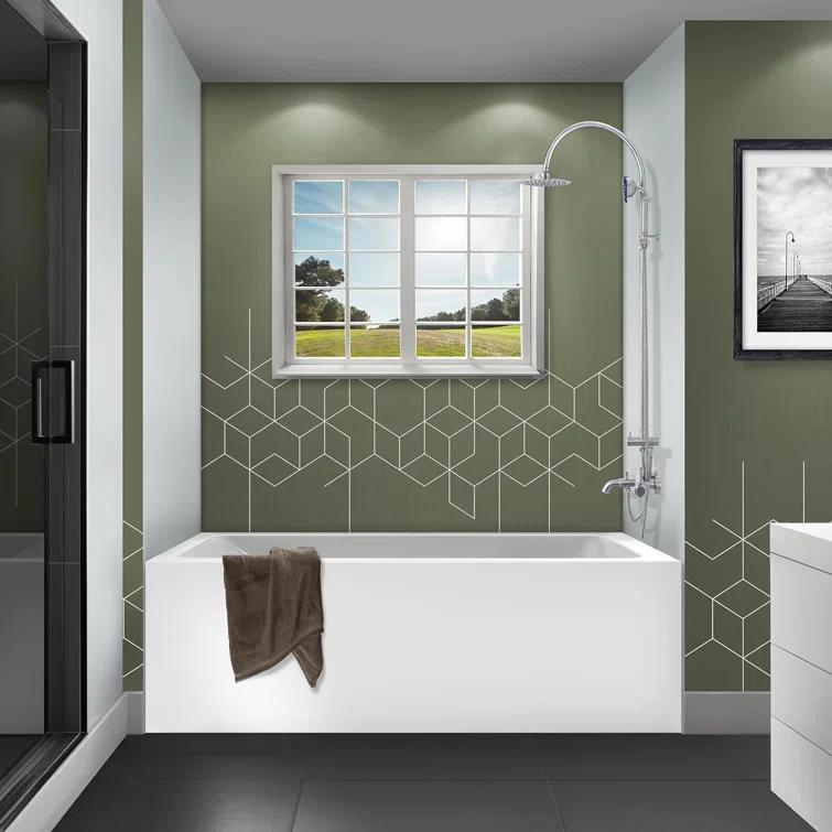 Apron Soaking Acrylic Bathtub