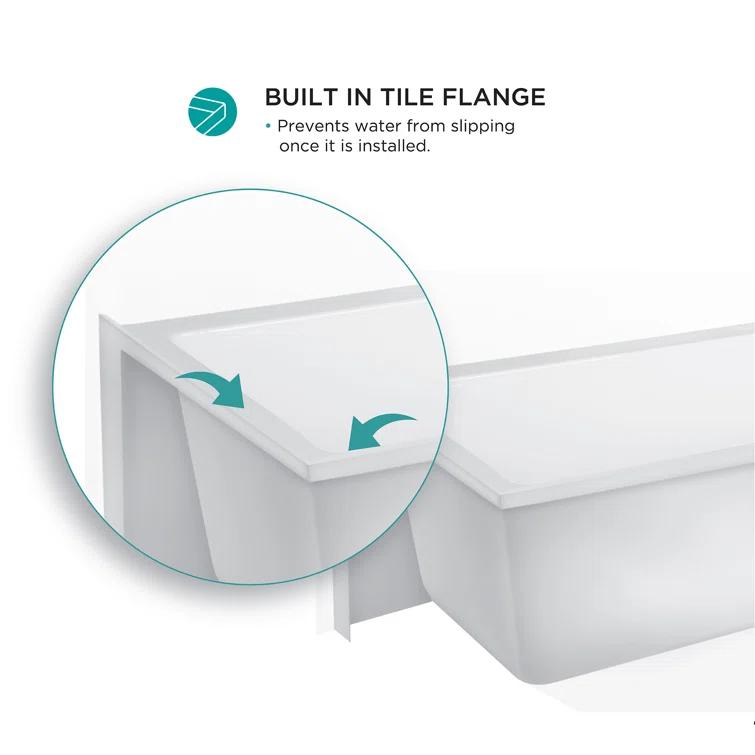 Apron Soaking Acrylic Bathtub