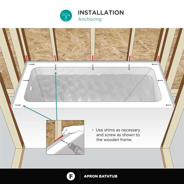 Apron Soaking Acrylic Bathtub