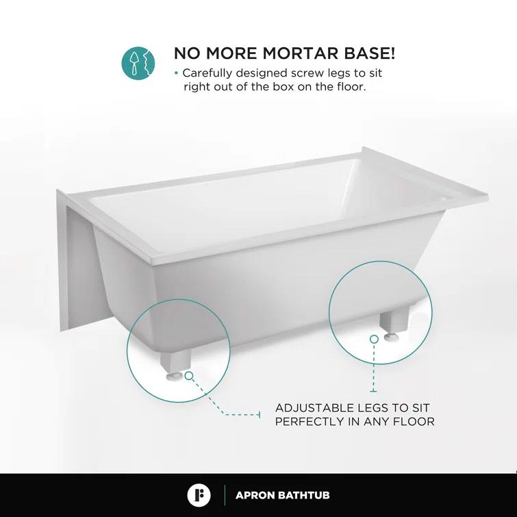 Apron Soaking Acrylic Bathtub