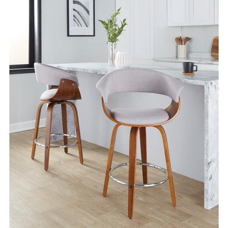 Vintage Mod Fixed-Height Counter Stool - Set Of 2