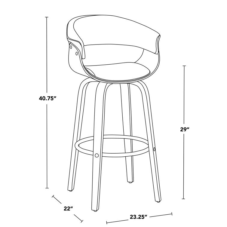 Vintage Mod 30" Fixed-Height Barstool - Set Of 2