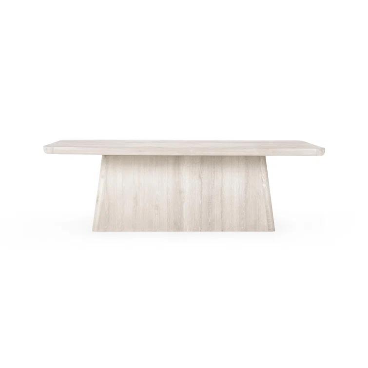 White Wash Oak Rectangular Pedestal Dining Table