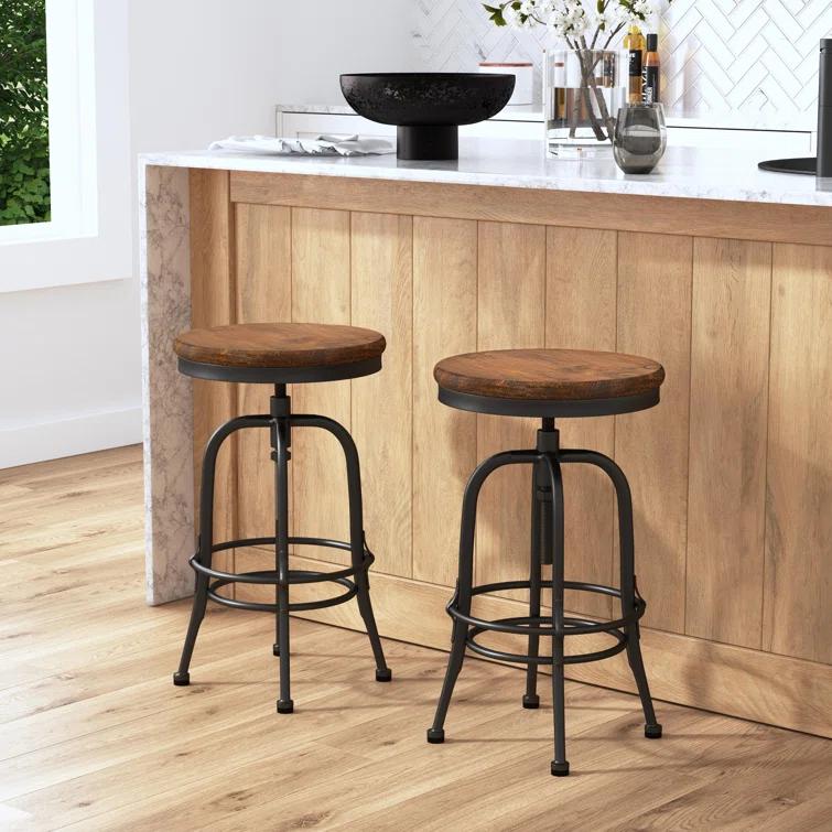 Kosas Home Piper Adjustable Counter Stool Black