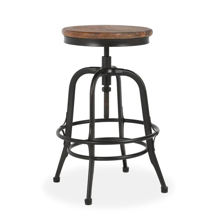 Kosas Home Piper Adjustable Counter Stool Black