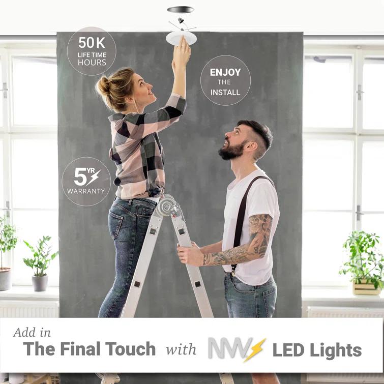 5/6 in. 5CCT Selectable Remodel 15W Retrofit Disk Light E26 Base LED Recessed Lighting Kit 24PK