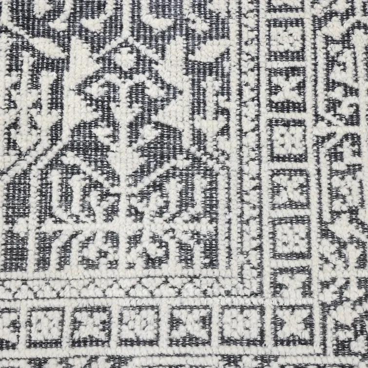 Elegant Hand-Knotted Wool-Viscose Blend Gray Area Rug, 9' x 12'