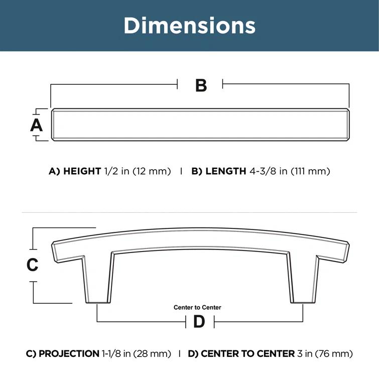Franklin Brass Pierce 4" Center to Center Appliance Pull (Set of 10)