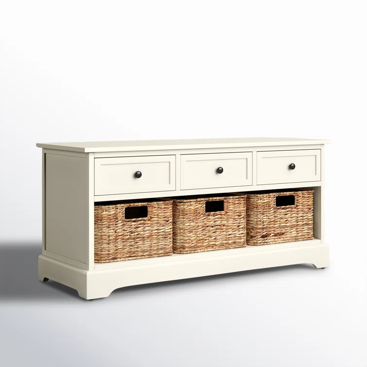 Adayla Solid Wood Drawers Storage Bench