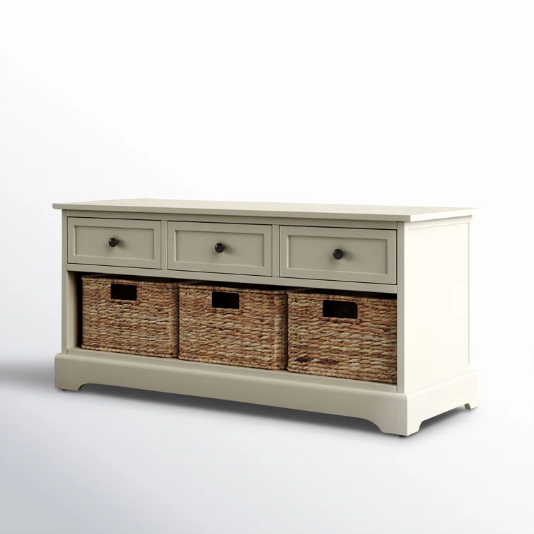 Adayla Solid Wood Drawers Storage Bench