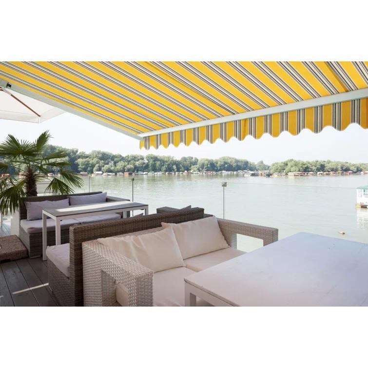 Advaning 10.5'' Fabric, Metal Cover Retractable Patio Awning