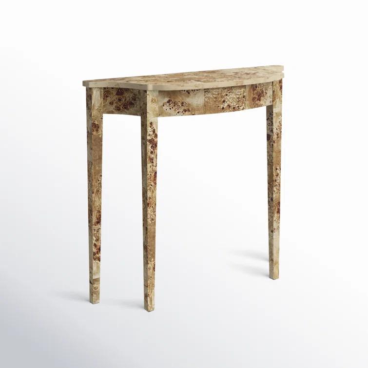 Bowery Hill Mid-Century Wooden Light Burl Console Table - Brown