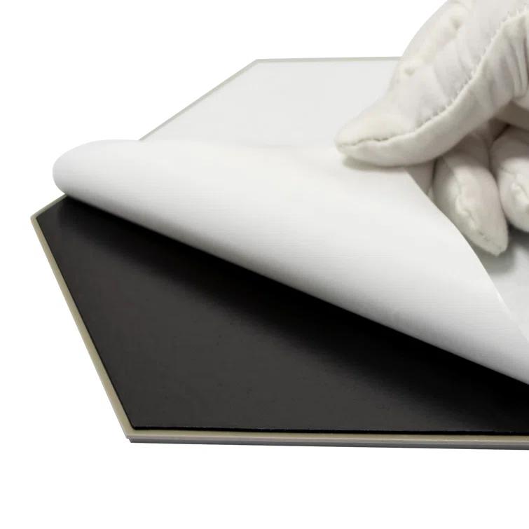 8" x 9" x 4mm Peel and Stick Floor Tile Hexagon Vinyl Flooring