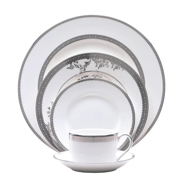Vera Wang Lace Gold 5 Piece Bone China Place Setting, Service for 1