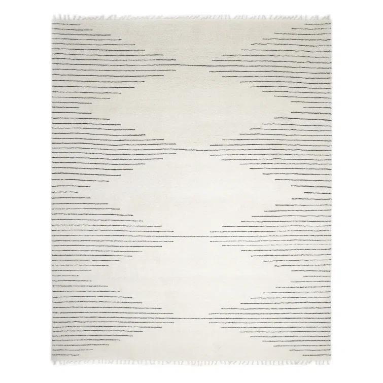 Handmade Ivory Wool 8' x 10' Rectangular Rug