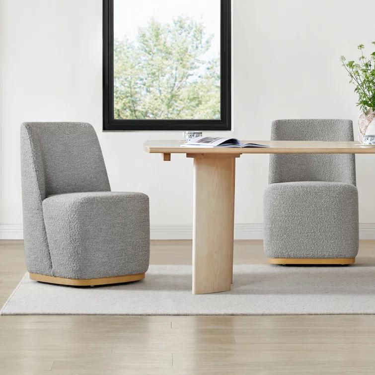 Geelt Upholstered Dining Chairs with Casters