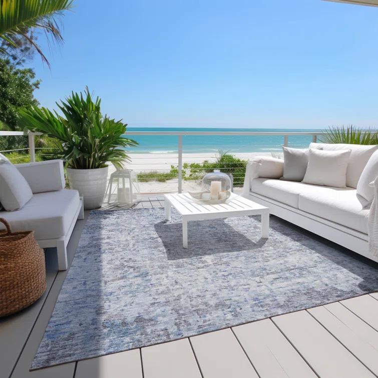 Machine Washable Indoor/Outdoor Cicel ACN1128 Sky Rug