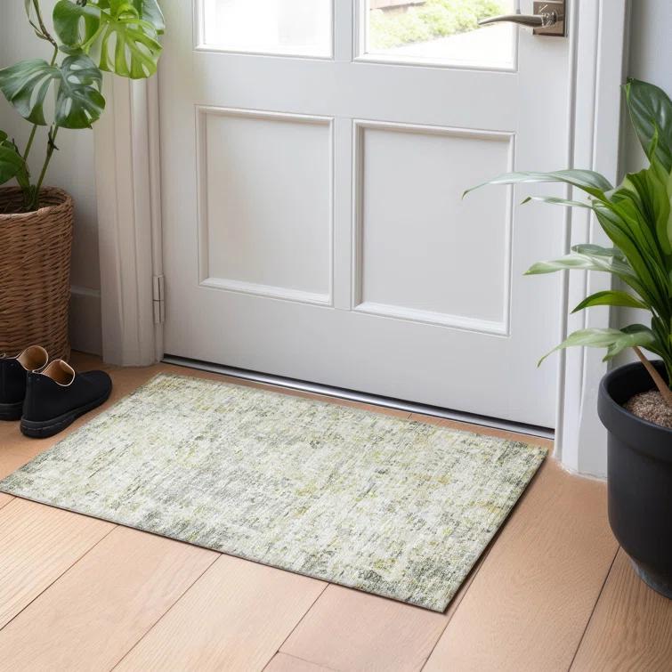 Machine Washable Indoor/Outdoor Cicel ACN1128 Sage Rug
