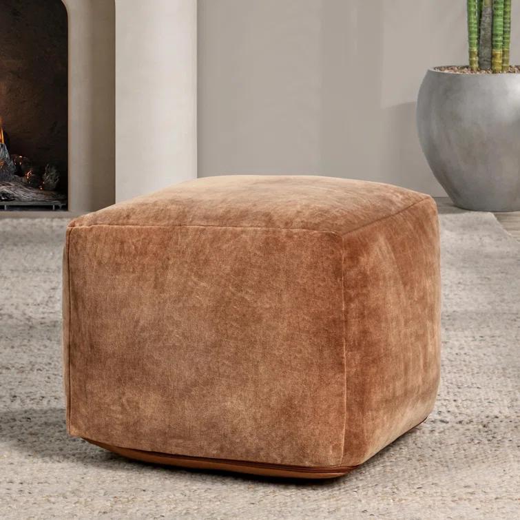 Villa by Classic Home Heirloom Velvet Upholstered Floor Cushion Pouf