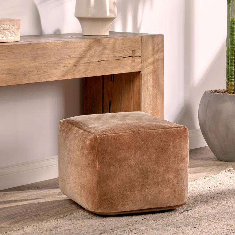 Villa by Classic Home Heirloom Velvet Upholstered Floor Cushion Pouf